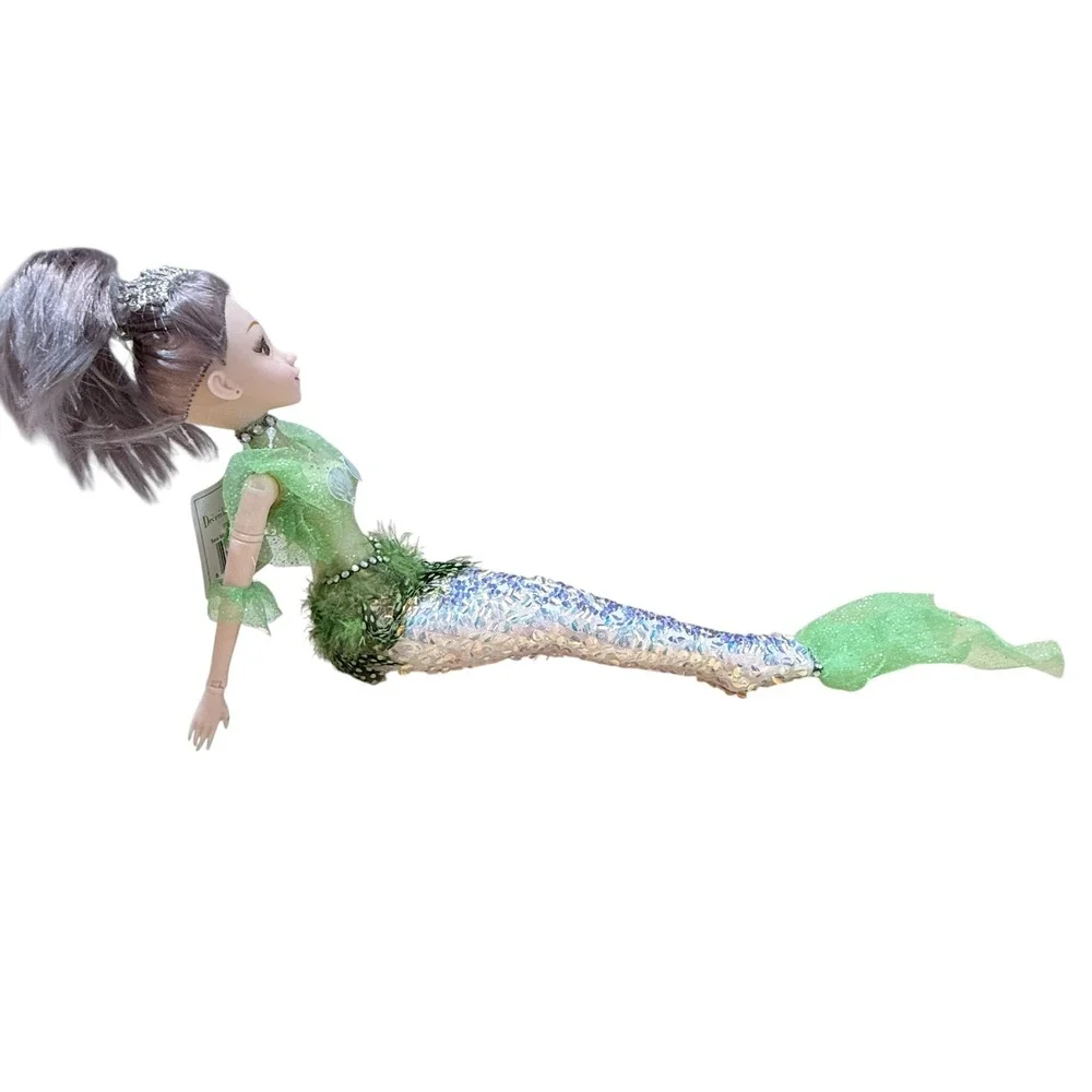 December Diamonds Sea Mist Green Mermaid Girl Doll‎ NIB Christmas Ocean Decor